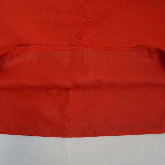 Talbots Red Tulip Skirt Cotton Lined Gold Buttons 2 Pockets Sz 14W Holiday Party - Picture 9 of 13